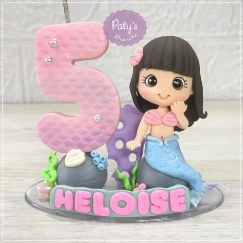 Topinho com Vela Sereia Personalizada