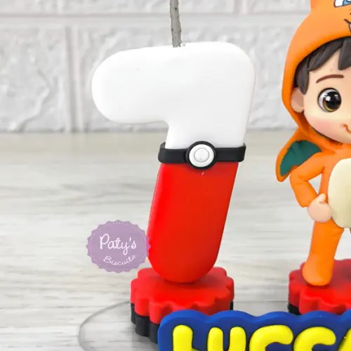 Topinho com Vela Personalizado Pokémon - Charizard