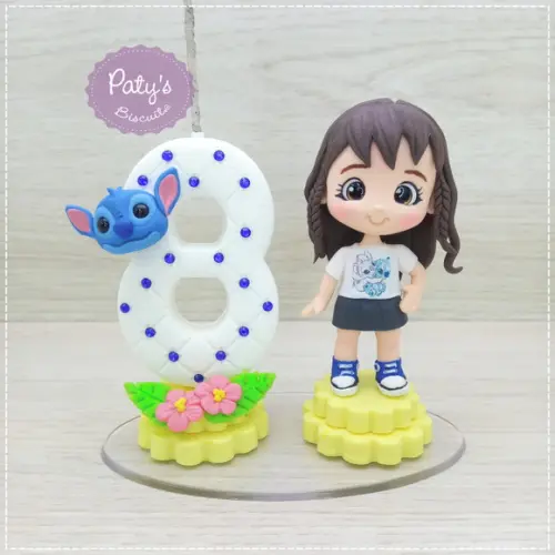 Topinho com Vela Personalizado Stitch - Lilo e Stitch