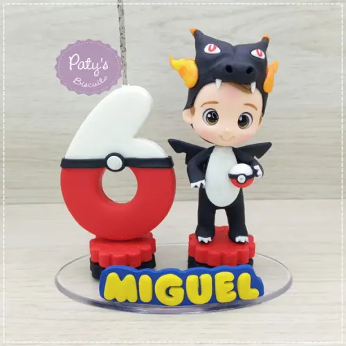 Topinho com Vela Personalizado Pokémon - Charizard