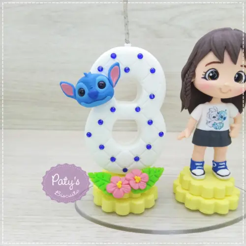 Topinho com Vela Personalizado Stitch - Lilo e Stitch