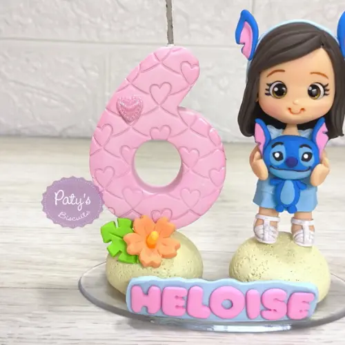 Topinho com Vela Personalizado Stitch (mod. 02)