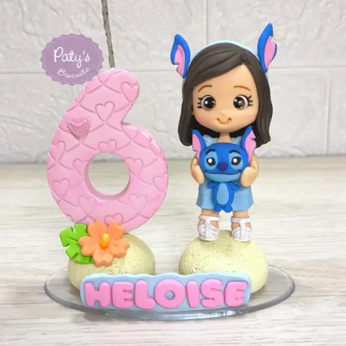 Topinho com Vela Personalizado Stitch (mod. 02)