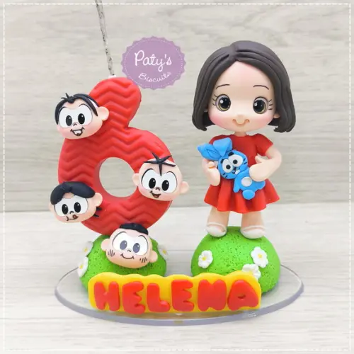 Topinho com Vela Personalizado Turma da Mônica