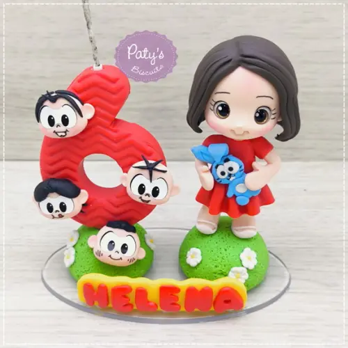 Topinho com Vela Personalizado Turma da Mônica