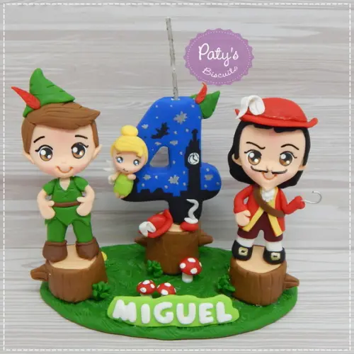 Topinho com Vela Peter Pan e Capitão Gancho