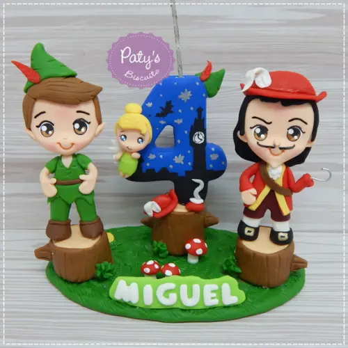 Topinho com Vela Peter Pan e Capitão Gancho