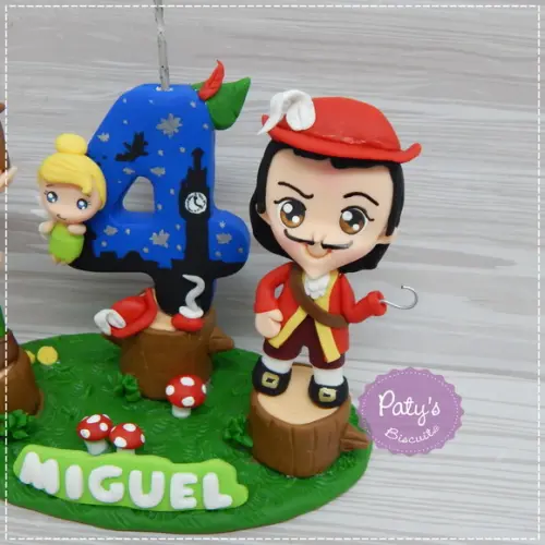 Topinho com Vela Peter Pan e Capitão Gancho
