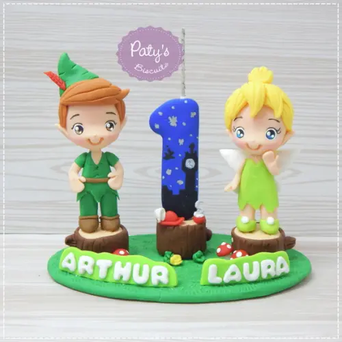 Topinho com Vela Peter Pan e Sininho