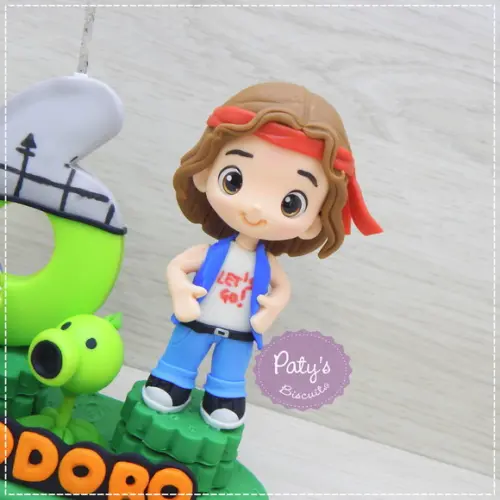 Topinho com Vela Personalizado Plants Vs Zombies