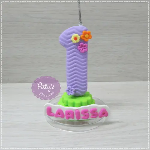Topinho com Vela Polly Pocket (vela Lilás)