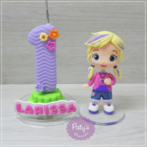 Topinho com Vela Polly Pocket (vela Lilás)