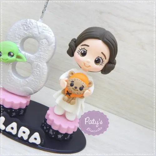 Topinho com Vela Princesa Leia - Star Wars