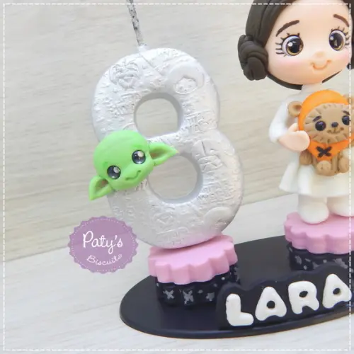 Topinho com Vela Princesa Leia - Star Wars