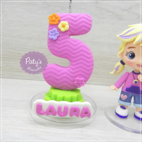 Topinho com Vela Polly Pocket (vela Rosa)