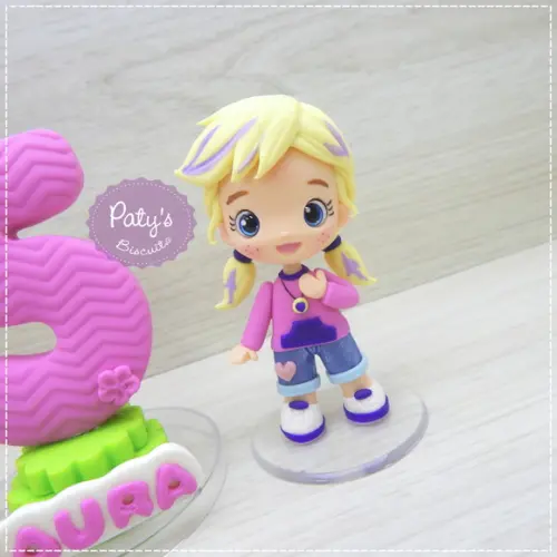 Topinho com Vela Polly Pocket (vela Rosa)