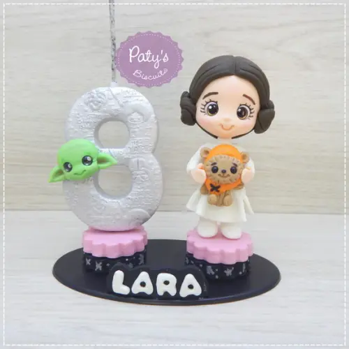Topinho com Vela Princesa Leia - Star Wars