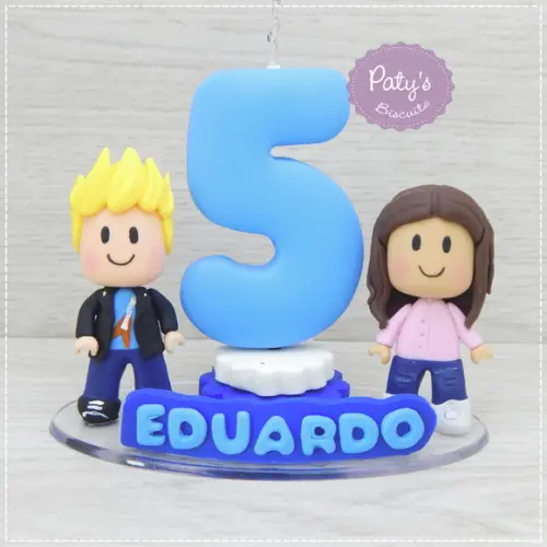 Topinho com Vela Roblox (azul)