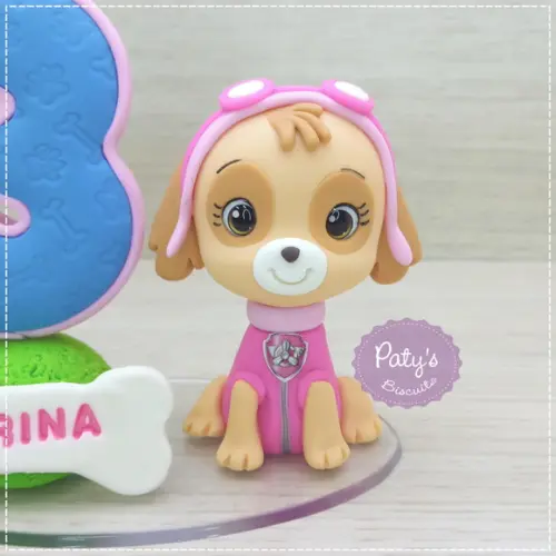 Topinho com Vela Skye - Patrulha Canina (vela azul)