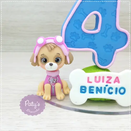 Topinho com Vela Skye e Chase - Patrulha Canina