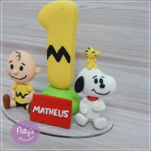 Topinho com Vela Snoopy e Charlie Brown