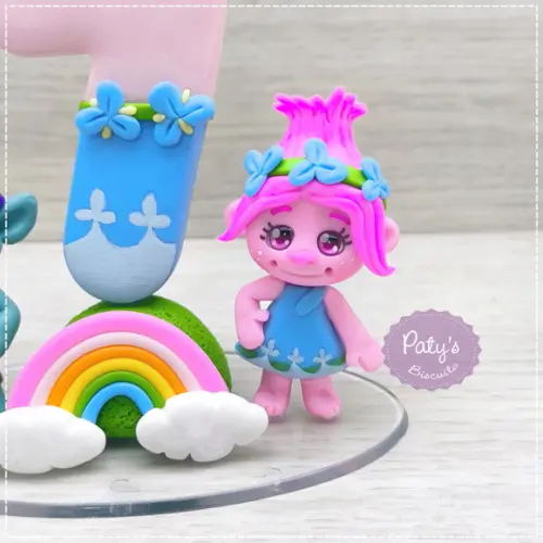 Topinho com Vela Tronco e Poppy - Trolls