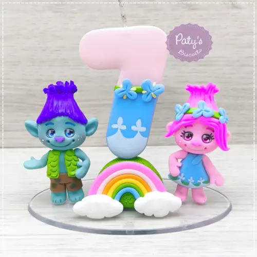 Topinho com Vela Tronco e Poppy - Trolls