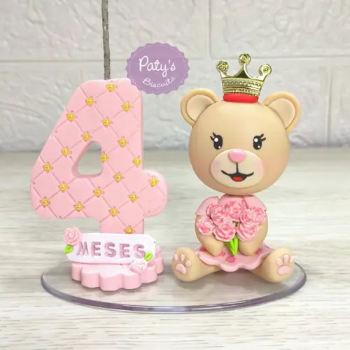 Topinho com Vela Ursinha Princesa