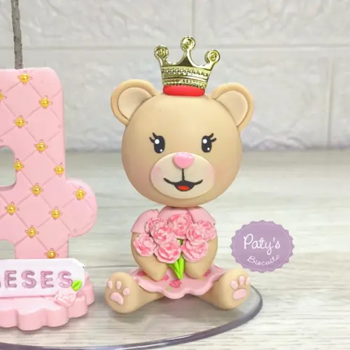 Topinho com Vela Ursinha Princesa