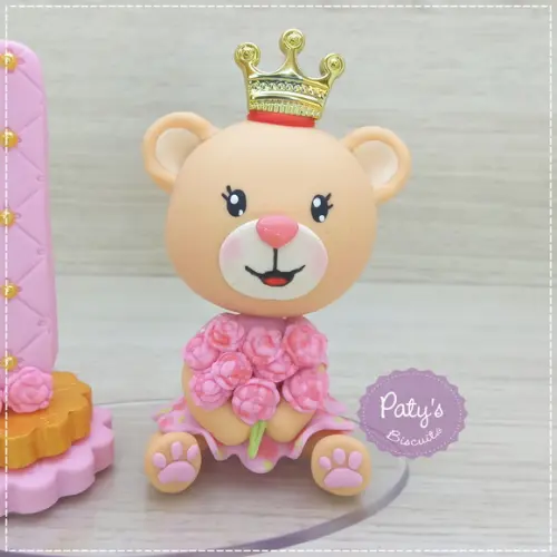 Topinho com Vela Ursinha Princesa