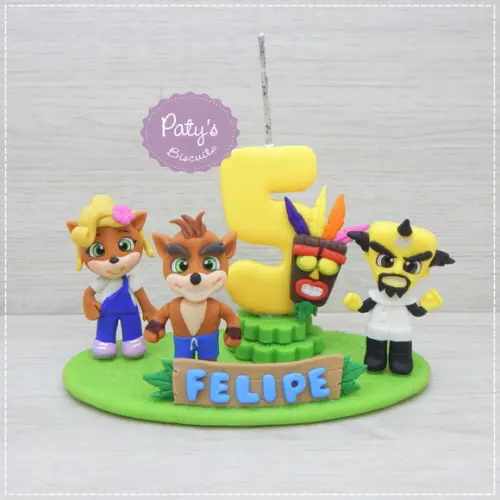 Topinho com vela Crash Bandicoot