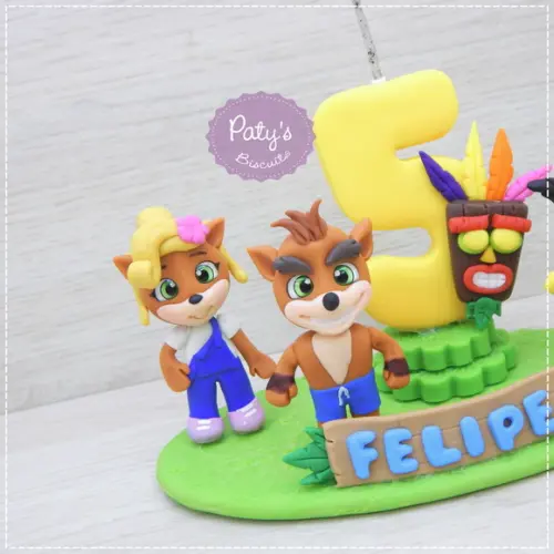 Topinho com vela Crash Bandicoot