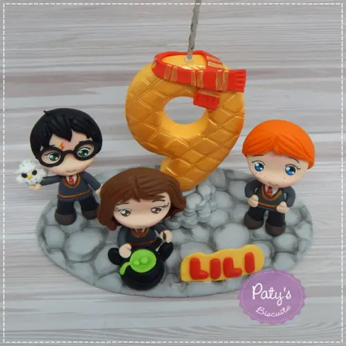 Topinho com vela Harry, Rony e Hermione - Harry Potter