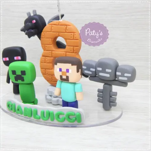 Topo Cenário Minecraft (5 personagens)