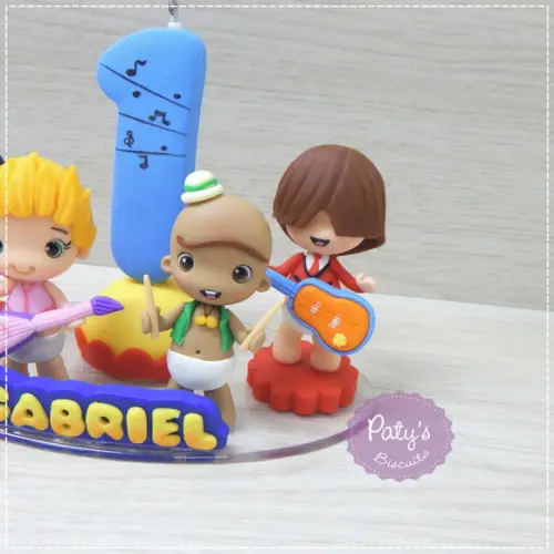 Topinho com Vela Mini Beat Power Rockers (4 personagens)