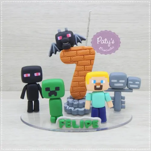 Topo Cenário Minecraft (5 personagens)
