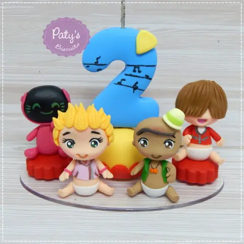 Topinho com Vela Mini Beat Power Rockers (4 personagens)