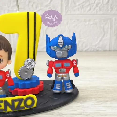 Topinho com vela Personalizado Transformers