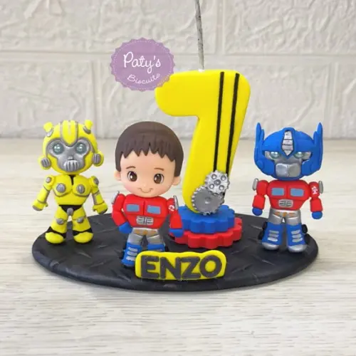 Topinho com vela Personalizado Transformers