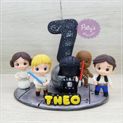 Topo Cenário Star Wars 5 Personagens (mod. 02)