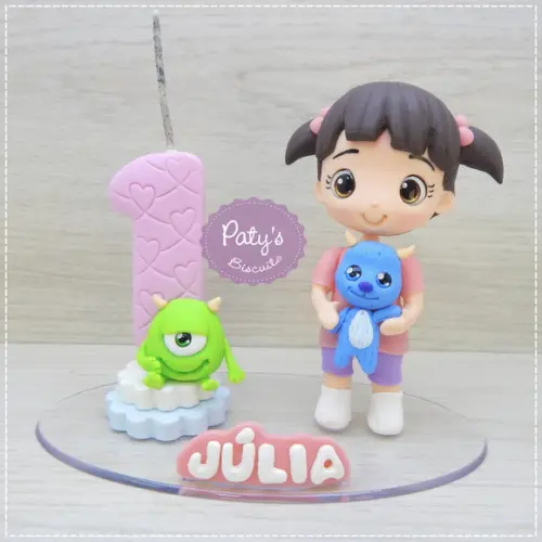 Topo com Vela Boo, Sully e Mike - Monstros S.A.