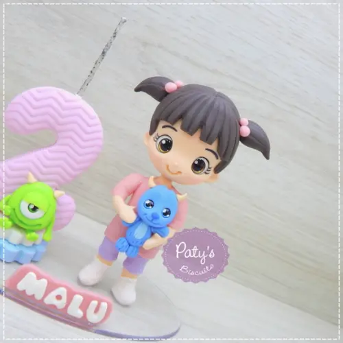 Topo com Vela Boo, Sully e Mike - Monstros S.A.