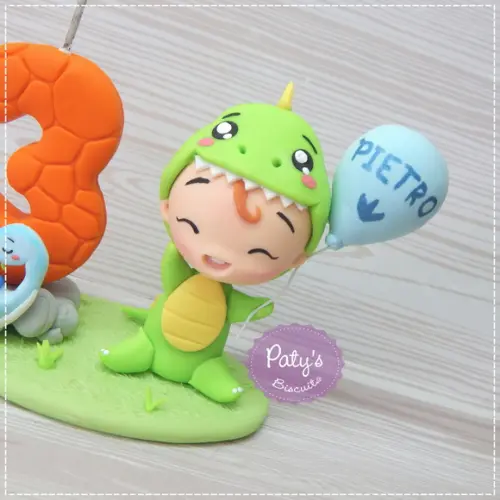 Topo com Vela Dino Baby (Menino)