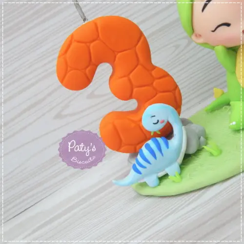 Topo com Vela Dino Baby (Menino)