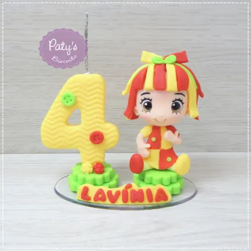 Topo com Vela Emília - Sítio do Pica-Pau Amarelo