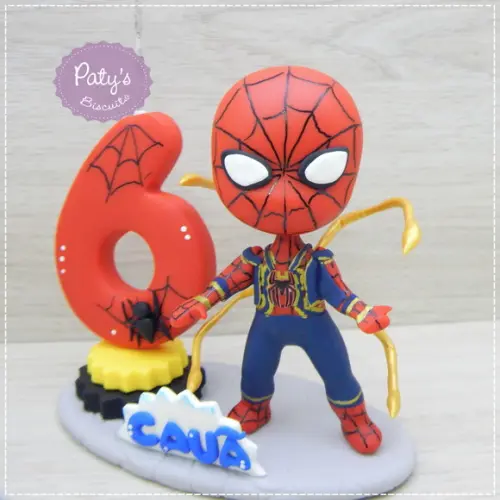 Topo com Vela Homem-aranha - Aranha de Ferro