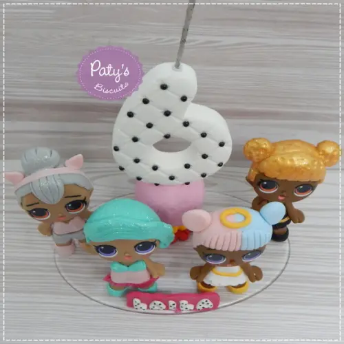 Topo com Vela LOL Surprise (4 Personagens)