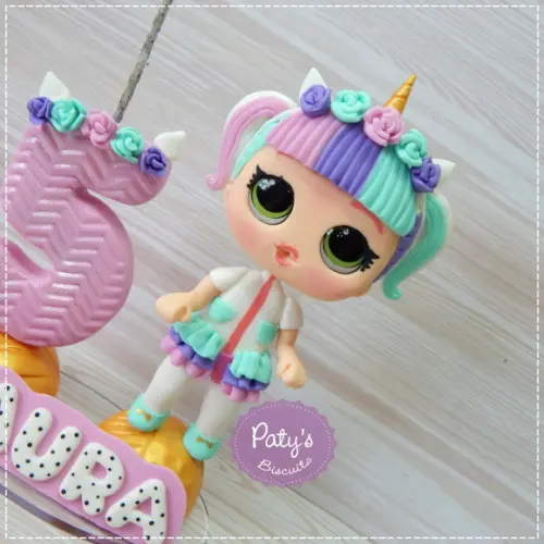 Topo com Vela LOL Unicorn
