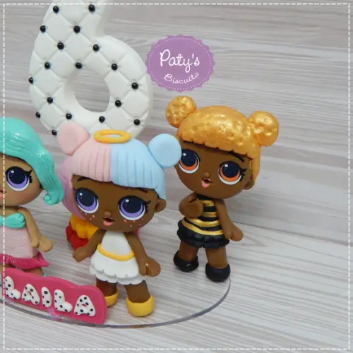 Topo com Vela LOL Surprise (4 Personagens)