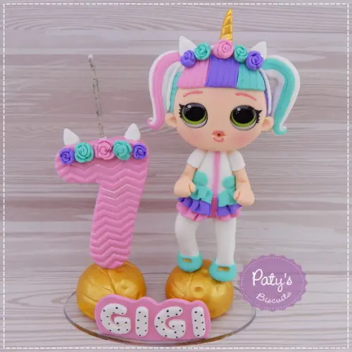 Topo com Vela LOL Unicorn